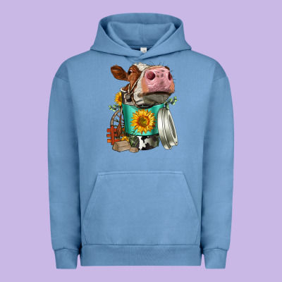 Simmental Cow Coffee Cup Urban Hoodie Designed By Fadigitalartstudio