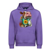 Tulip Simmental Cow Coffee Cup Urban Hoodie - FaDigitalArtStudio