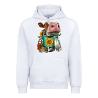 White Simmental Cow Coffee Cup Urban Hoodie - FaDigitalArtStudio