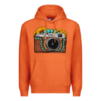Carrot Sunflower Gemstone Vintage Camera Premium Hoodie - FaDigitalArtStudio