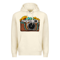 Sandshell Sunflower Gemstone Vintage Camera Premium Hoodie - FaDigitalArtStudio
