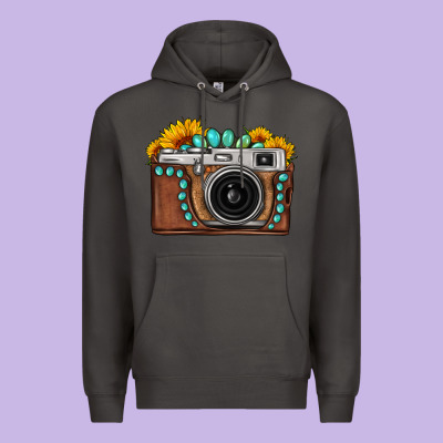 Sunflower Gemstone Vintage Camera Premium Hoodie Designed By Fadigitalartstudio