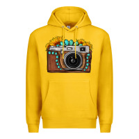 Lemon Sunflower Gemstone Vintage Camera Premium Hoodie - FaDigitalArtStudio