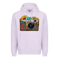 Lilac Sunflower Gemstone Vintage Camera Premium Hoodie - FaDigitalArtStudio