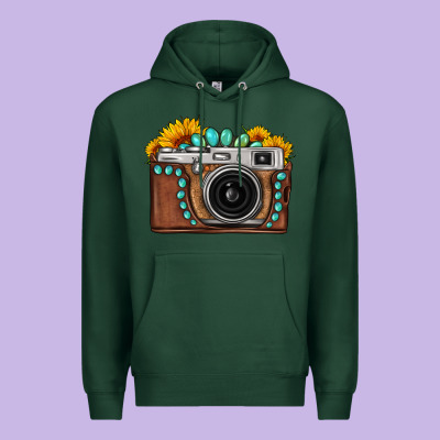 Sunflower Gemstone Vintage Camera Premium Hoodie Designed By Fadigitalartstudio