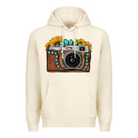 Tofu Sunflower Gemstone Vintage Camera Premium Hoodie - FaDigitalArtStudio