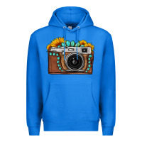 True Royal Sunflower Gemstone Vintage Camera Premium Hoodie - FaDigitalArtStudio