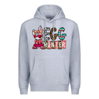 Heather Grey Egg Hunter Premium Hoodie - CowhideDigitalArt