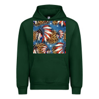 Forest Green 4th of july indian headdress seamless pattern Urban Hoodie - HRA Design Shop