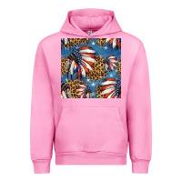 Fuchsia Pink 4th of july indian headdress seamless pattern Urban Hoodie - HRA Design Shop
