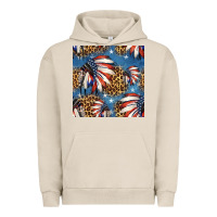 Pigment French Oak 4th of july indian headdress seamless pattern Urban Hoodie - HRA Design Shop
