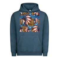 Pigment Midnight Navy 4th of july indian headdress seamless pattern Urban Hoodie - HRA Design Shop