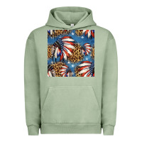 Pigment Oil Green 4th of july indian headdress seamless pattern Urban Hoodie - HRA Design Shop