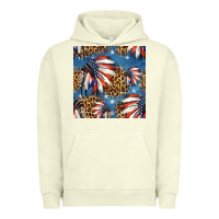 Pigment Pistachio 4th of july indian headdress seamless pattern Urban Hoodie - HRA Design Shop