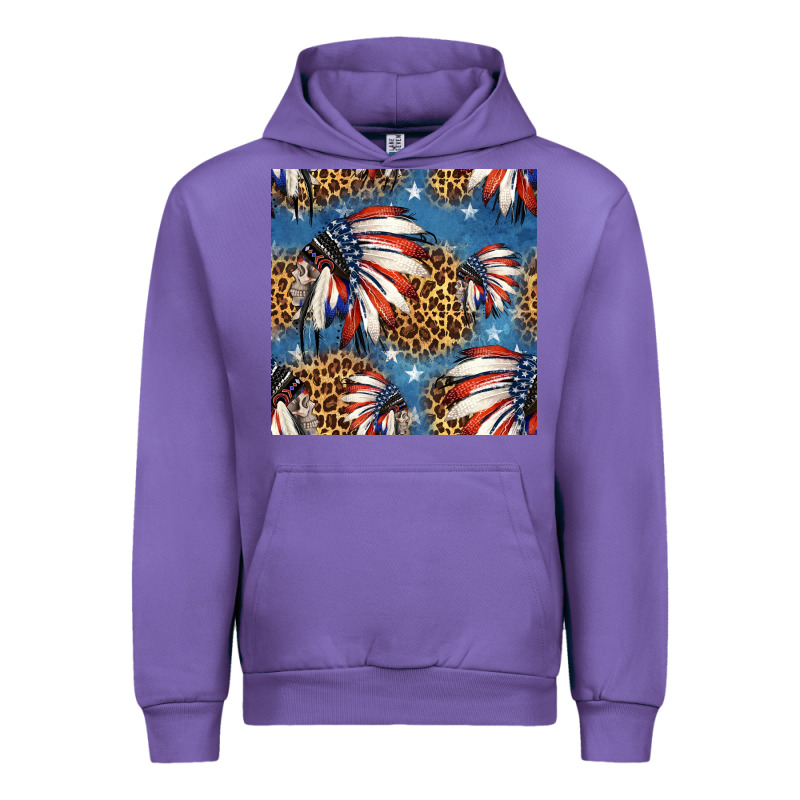 4th Of July Indian Headdress Seamless Pattern Urban Hoodie by HRA Design Shop | Teevron