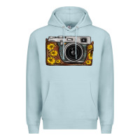 Blue Mist sunflower leopard vintage camera Premium Hoodie - FaDigitalArtStudio