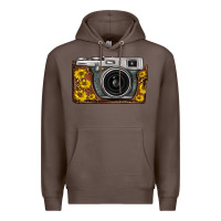 Coffee sunflower leopard vintage camera Premium Hoodie - FaDigitalArtStudio