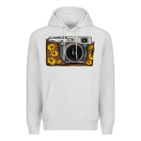 Dove Grey sunflower leopard vintage camera Premium Hoodie - FaDigitalArtStudio