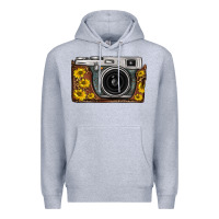 Heather Grey sunflower leopard vintage camera Premium Hoodie - FaDigitalArtStudio
