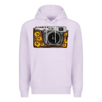 Lilac sunflower leopard vintage camera Premium Hoodie - FaDigitalArtStudio
