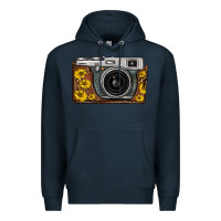 Navy sunflower leopard vintage camera Premium Hoodie - FaDigitalArtStudio
