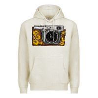 Oatmeal Heather sunflower leopard vintage camera Premium Hoodie - FaDigitalArtStudio