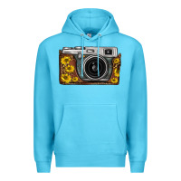 Ocean Blue sunflower leopard vintage camera Premium Hoodie - FaDigitalArtStudio