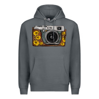 Rock sunflower leopard vintage camera Premium Hoodie - FaDigitalArtStudio