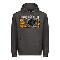 Smoke sunflower leopard vintage camera Premium Hoodie - FaDigitalArtStudio