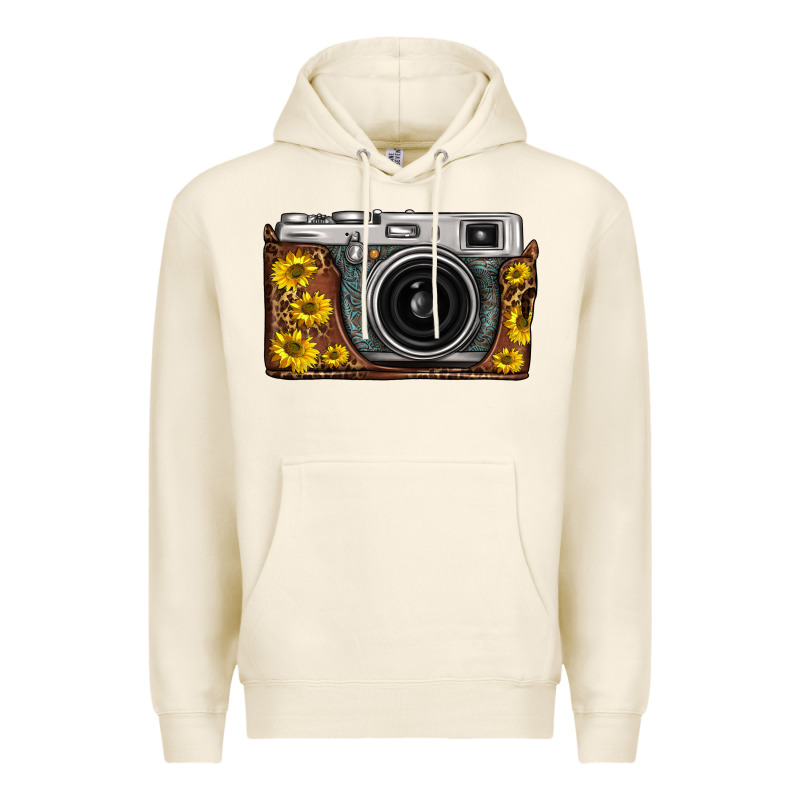 Sunflower Leopard Vintage Camera Premium Hoodie by FaDigitalArtStudio | Teevron