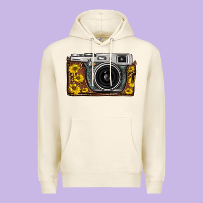 Sunflower Leopard Vintage Camera Premium Hoodie Designed By Fadigitalartstudio