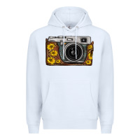 White sunflower leopard vintage camera Premium Hoodie - FaDigitalArtStudio