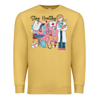 Antique Gold stay healthy nurse Premium Sweatshirt - MaliasSmallBusiness