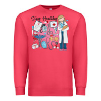 Cardinal stay healthy nurse Premium Sweatshirt - MaliasSmallBusiness