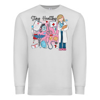 Dove Grey stay healthy nurse Premium Sweatshirt - MaliasSmallBusiness