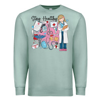 Seafoam stay healthy nurse Premium Sweatshirt - MaliasSmallBusiness