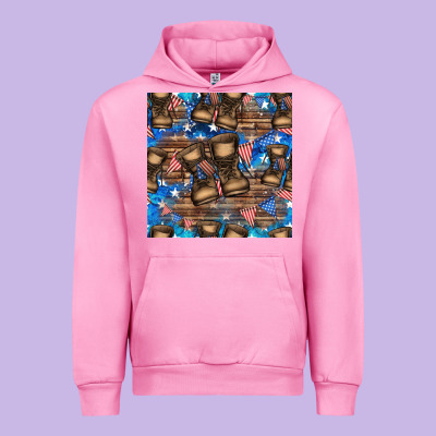 4th Of Juky Veteran Boots Seamless Pattern Urban Hoodie Designed By Hra Design Shop