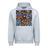 Heather Grey 4th of juky veteran boots seamless pattern Urban Hoodie - HRA Design Shop