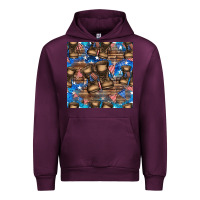 Mauve Wine 4th of juky veteran boots seamless pattern Urban Hoodie - HRA Design Shop