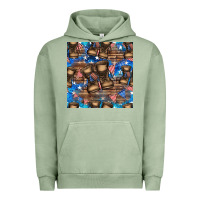 Pigment Oil Green 4th of juky veteran boots seamless pattern Urban Hoodie - HRA Design Shop