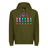 Army Green hello summer Premium Hoodie - CowhideDigitalArt