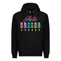 Black hello summer Premium Hoodie - CowhideDigitalArt