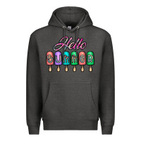 Charcoal Heather hello summer Premium Hoodie - CowhideDigitalArt