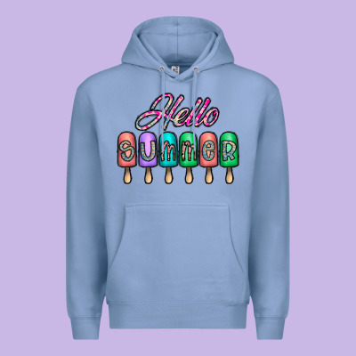 Hello Summer Premium Hoodie Designed By Cowhidedigitalart