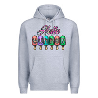 Heather Grey hello summer Premium Hoodie - CowhideDigitalArt