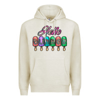Oatmeal Heather hello summer Premium Hoodie - CowhideDigitalArt