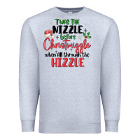 Heather Grey twas the nizzle  before christmizzle Premium Sweatshirt - MaliasSmallBusiness