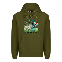 Army Green daddy's fishing buddy Premium Hoodie - HRA Design Shop