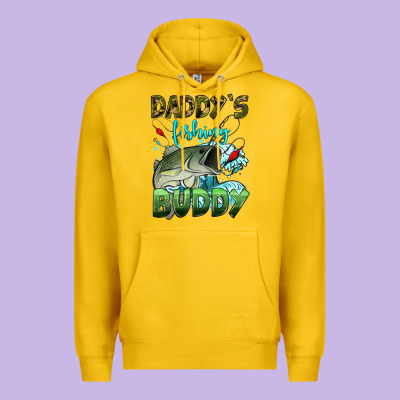 Daddy's Fishing Buddy Premium Hoodie Designed By Hra Design Shop
