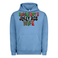 Pigment Pebble Blue Somebody's Jolly Ass Wife Urban Hoodie - FaDigitalArtStudio